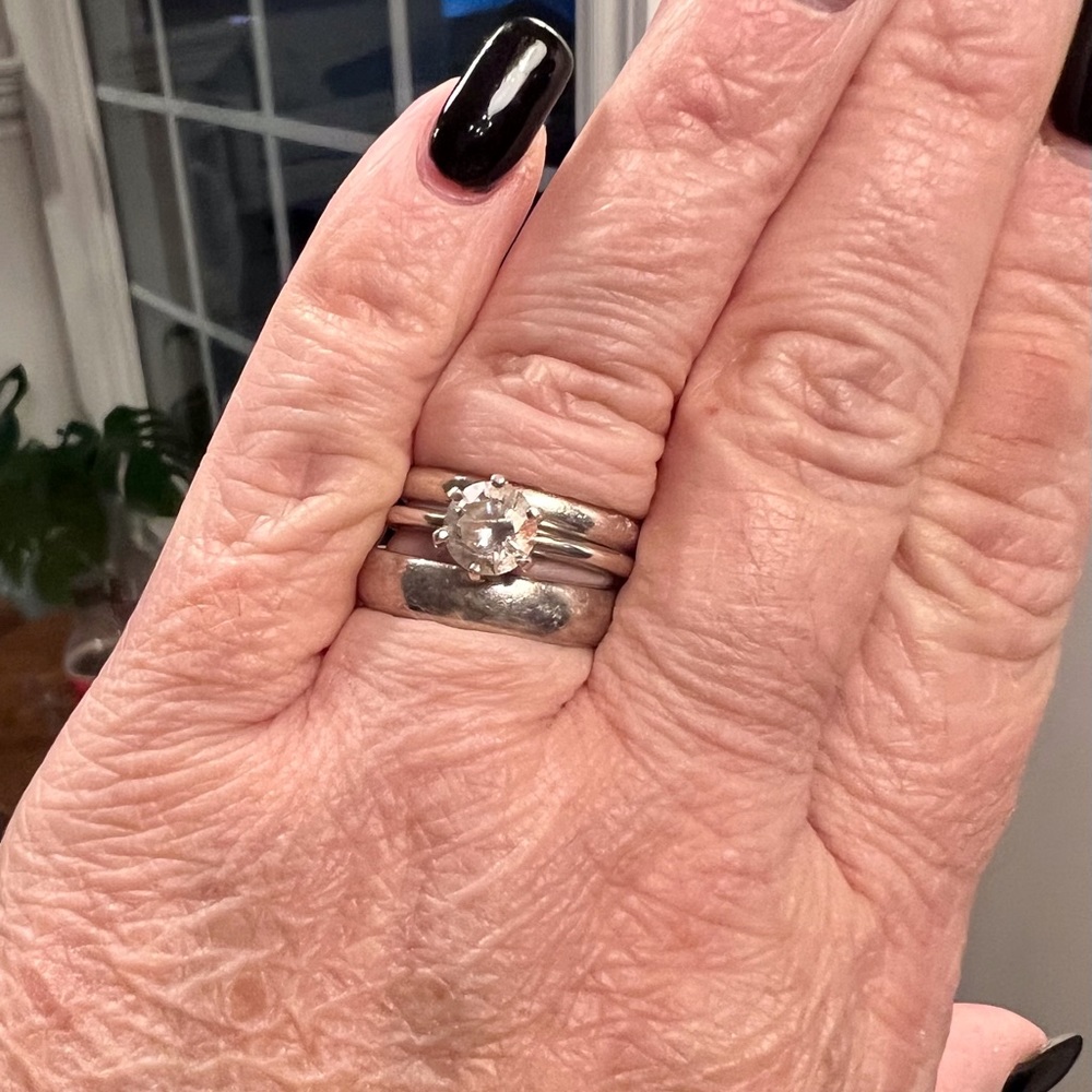 Wedding Ring Solid Silver Engagement Ring - image 8